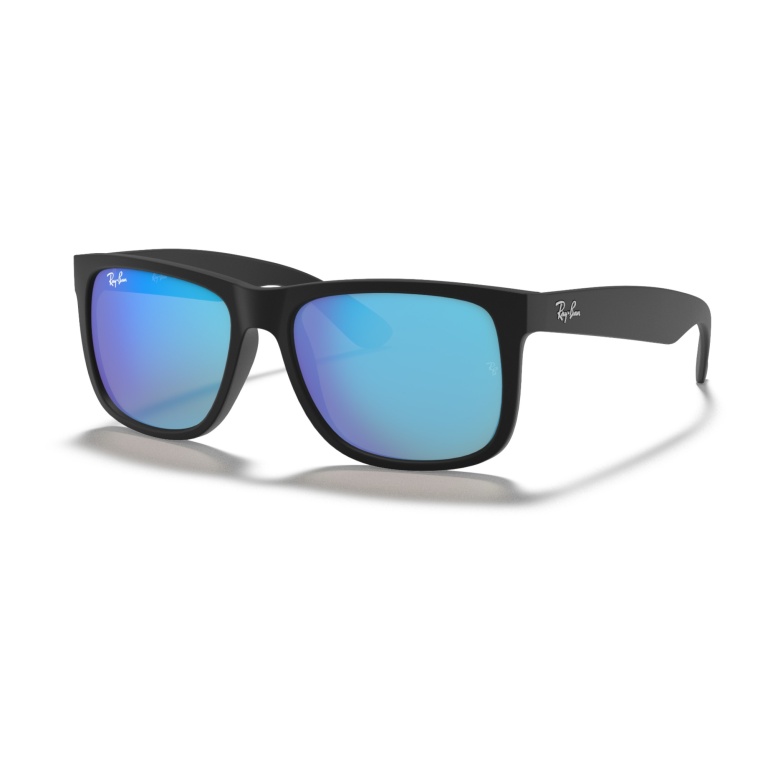 Ray-Ban Sonnenbrille Justin 622/55 (Glasfarbe: blau verspiegelt) schwarz - 1 Brille
